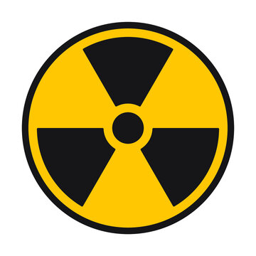 Radioactive symbol icon set. Nuclear radiation warning sign. Atomic energy logo. Vector illustration image. Isolated on white background.