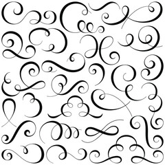 Calligraphic Flourishes And Scroll Design Elements