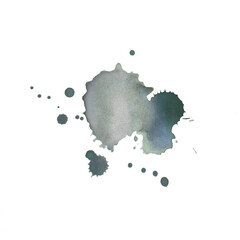Paint splash and drop. Hand drawn isolated watercolor stain.