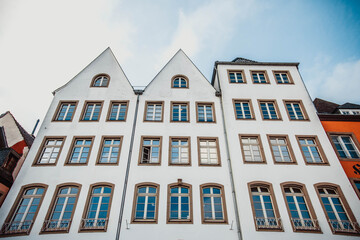 Cologne, Germany: Famous Fish Market Colorful Houses and Gross St Martin Church