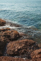 Seascape on a rocky beach 