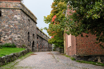 Fototapeta na wymiar Finland. Helsinki. The territory of the fortress Sveaborg in Helsinki. September 16, 2018