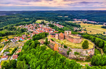 Fototapeta na wymiar Castle of Lichtenberg in the Northern Vosges Mountains - Bas-Rhin, Alsace, France