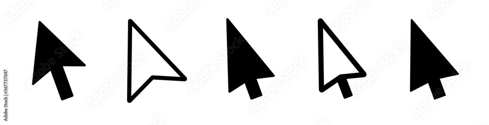 Fototapete computer mouse pointer cursor arrow flat icon for apps and websites. set of hand cursor .