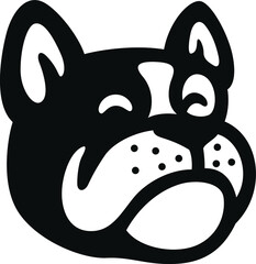 Simple Design of Cute French Bulldog Head Smiling