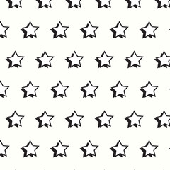 Seamless star pattern isolated on white background.