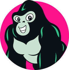 Cute Gorilla Character Logo Design