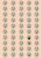 collection of reindeer emoticons