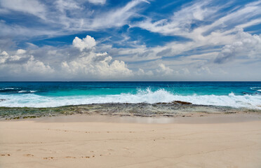 Fototapeta na wymiar Beautiful Anse Bazarca beach at Seychelles