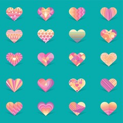 collection of decorative heart design