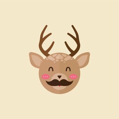 reindeer with mustache