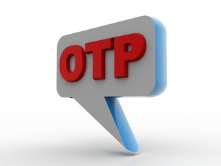 3d rendering one time password in chat box 
