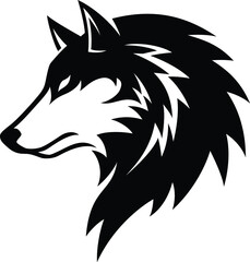 Simple Design of Wolf Head Vector