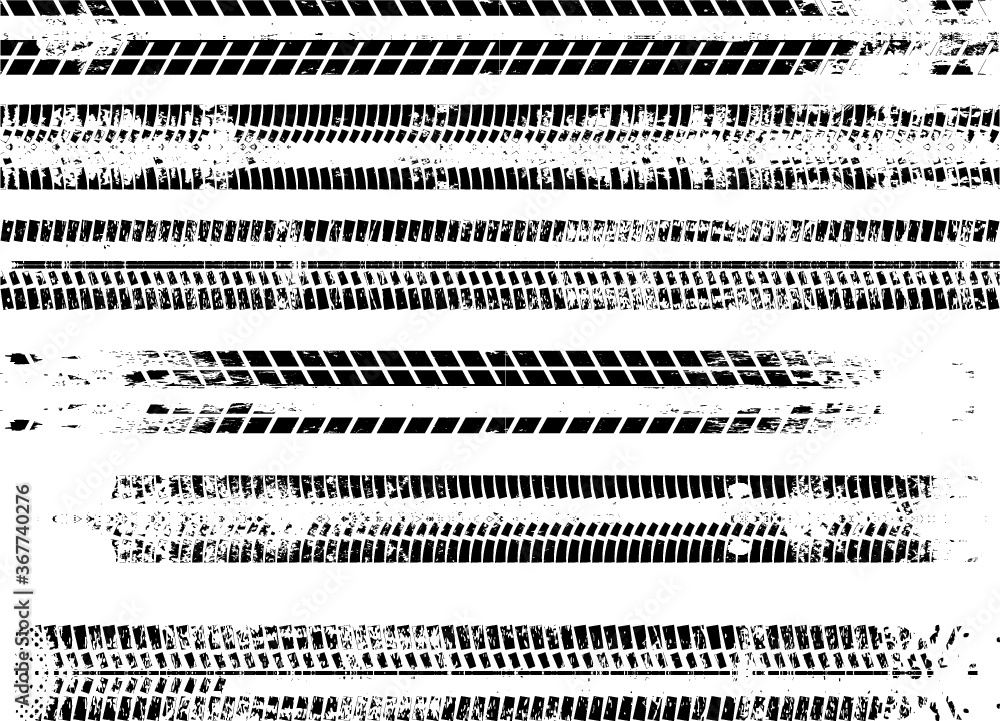 Poster vector print textured tire track . design element .bike thread silhouette