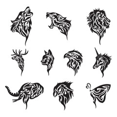 set of tribal tattoos