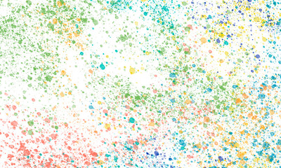 light bright white background with multicolored paint splashes and blots