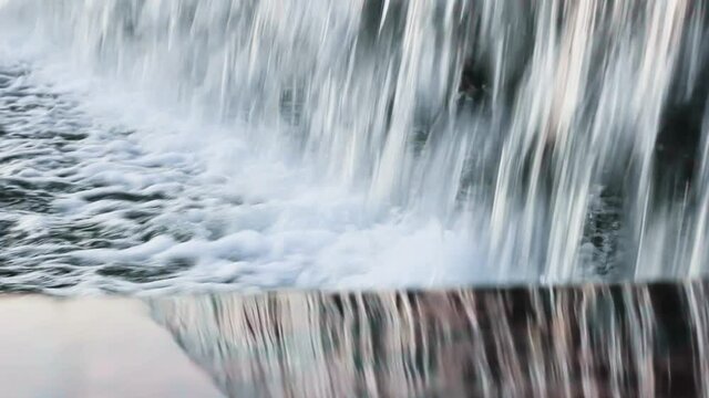 waterfall fountain stri and spray drops black granite design surface