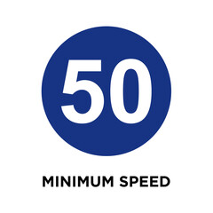 50 minimum speed - traffic sign icon vector design template