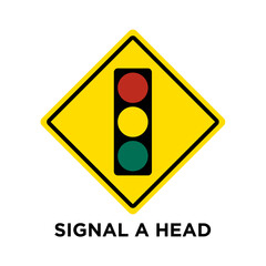 signal ahead - traffic sign icon vector design template