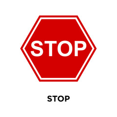 stop - traffic sign icon vector design template