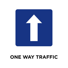 one way traffic - traffic sign icon vector design template
