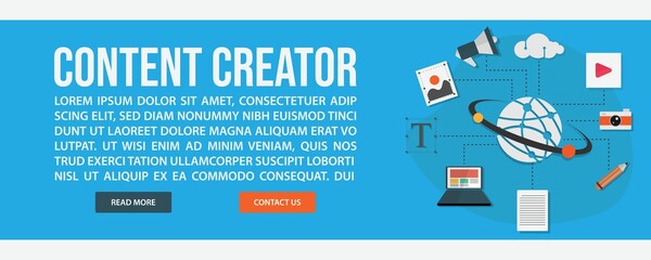 Content creator web banner template