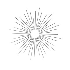 Obraz premium Sun burst, star burst sunshine. Radiating from the center of thin beams, lines.