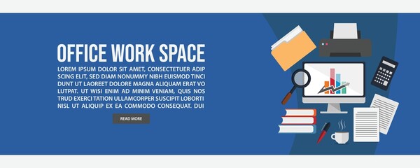 Work space web banner template design