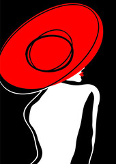 Kobieta w czerwonym kapeluszu