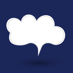 Black and white hand drow speech bubble. Cartoon Vector illustration. Isolated on transparent color background. Dialog cloud.