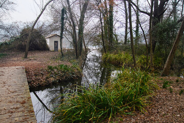 old wooden house near the lake