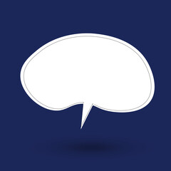 Black and white hand drow speech bubble. Cartoon Vector illustration. Isolated on transparent color background. Dialog cloud.