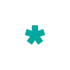 Fototapeta premium blue asterisk footnote icon. Asterisk sign. Flat icon of asterisk isolated on white background.