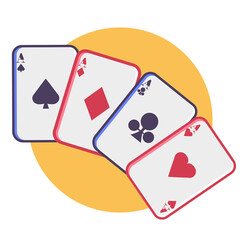 playing arts with aces icon. premium vector