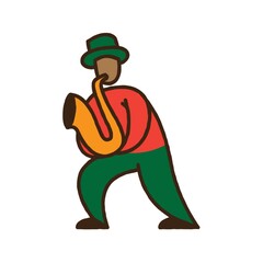 man playing saxophone