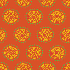 Colorful abstract African seamless ethnic pattern. Hand drawn vector. Tribal design element.