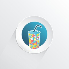 coke glass with straw