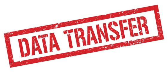 DATA TRANSFER red grungy rectangle stamp.