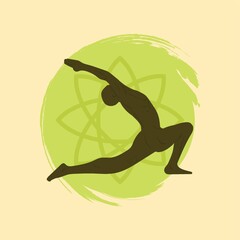 man practicing yoga in extended triangle pose
