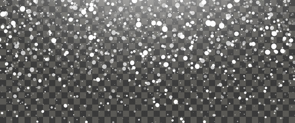 Snowfall and falling snowflakes