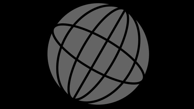 Circle with internal geometric shapes in black and white, with stroboscopic and hypnotic effect, which rotates clockwise, decreasing the dimensions from the whole screen to disappearing in the center.