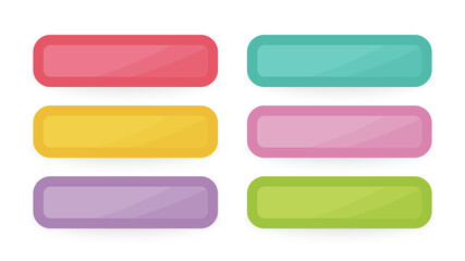 Set of six modern colorful buttons