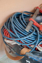 Blue cable used for air compressor  machine .