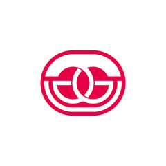 letter gg circle oval shape negative space design vector
