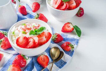 Breakfast rice porridge or pudding