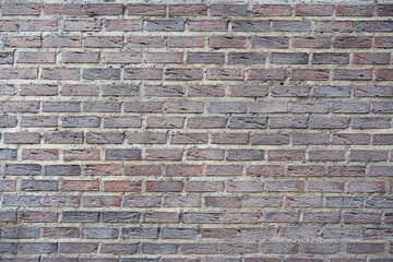 Textura de pared de ladrillos de color marrón des saturado y cemento blanquecino