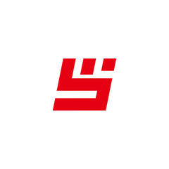 abstract letter bs simple geometric symbol logo vector