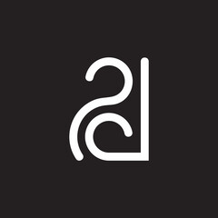 curves abstract letter pd geometric linear symbol logo vector