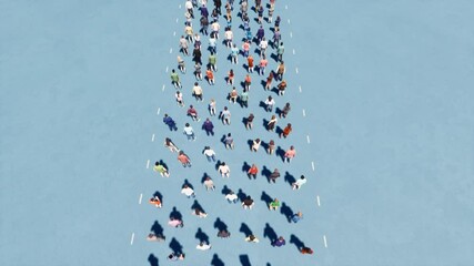 Long queue people Business design 4k
