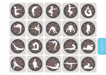 set of yoga poses
